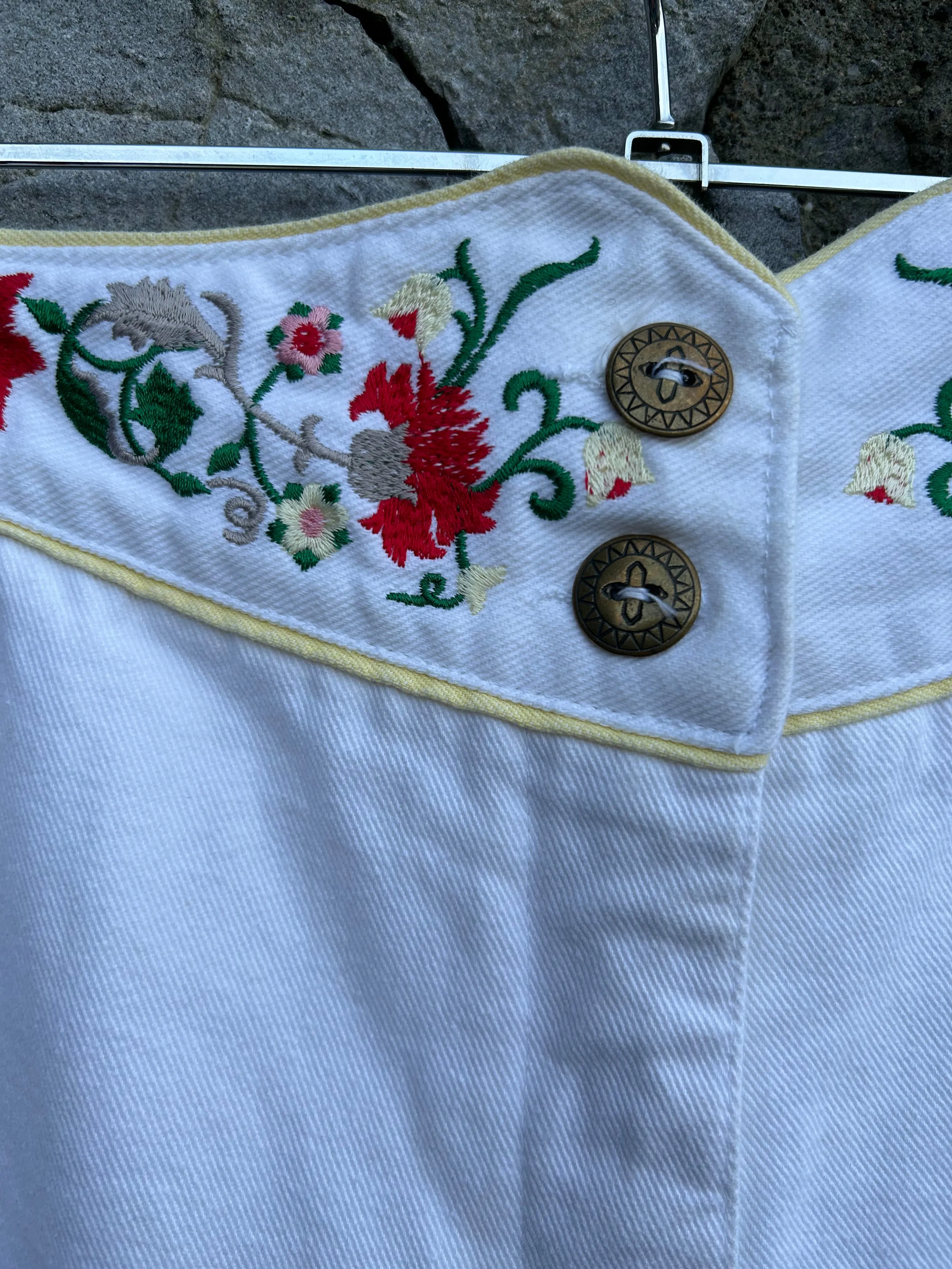 80s white embroidered jeans uk 10