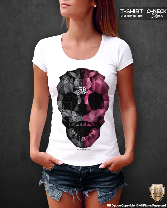 Abstract Designer Skull T-shirt Unique RB Design Top WD351