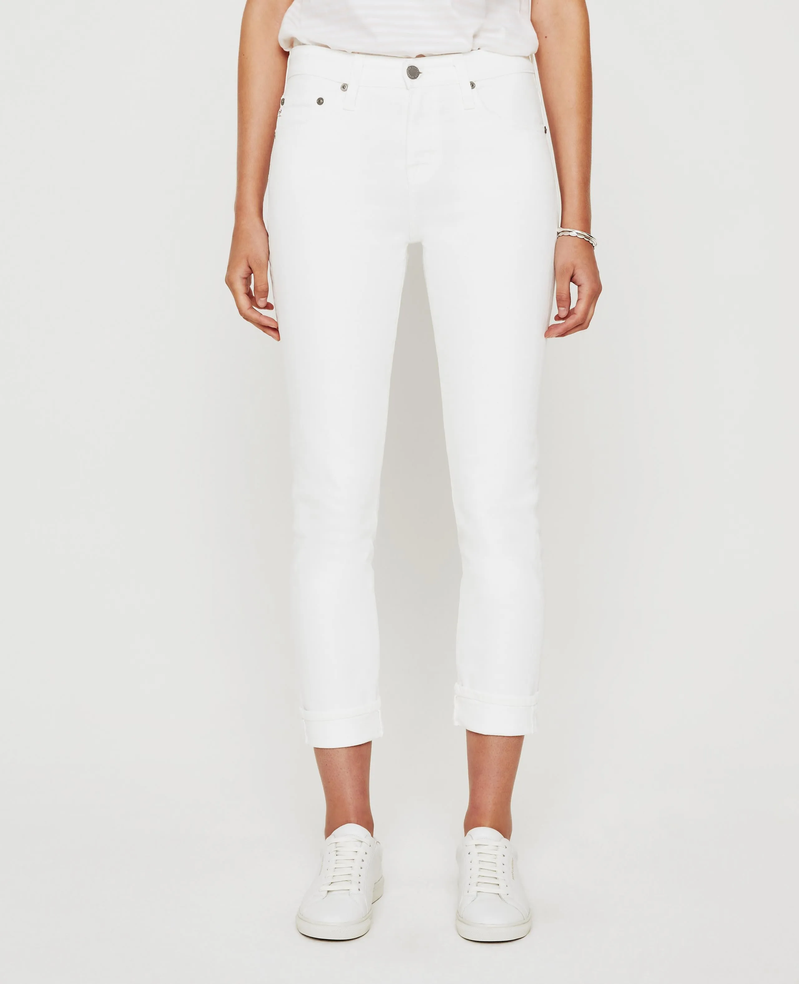 AG Denim Ex Boyfriend Slim in Tonal White