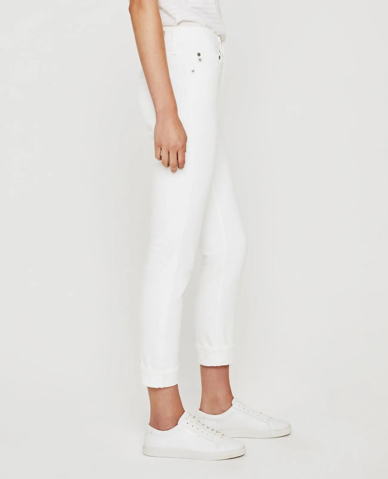 AG Denim Ex Boyfriend Slim in Tonal White