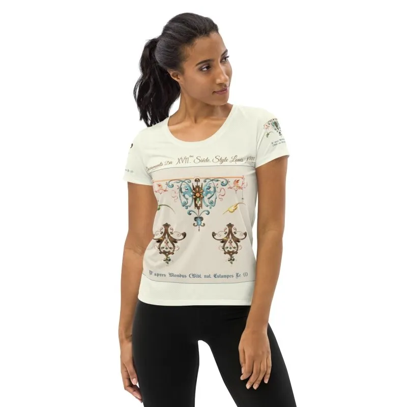 All-Over Print Women's Athletic T-shirt - Rococo decoration (XIII. Louis style)