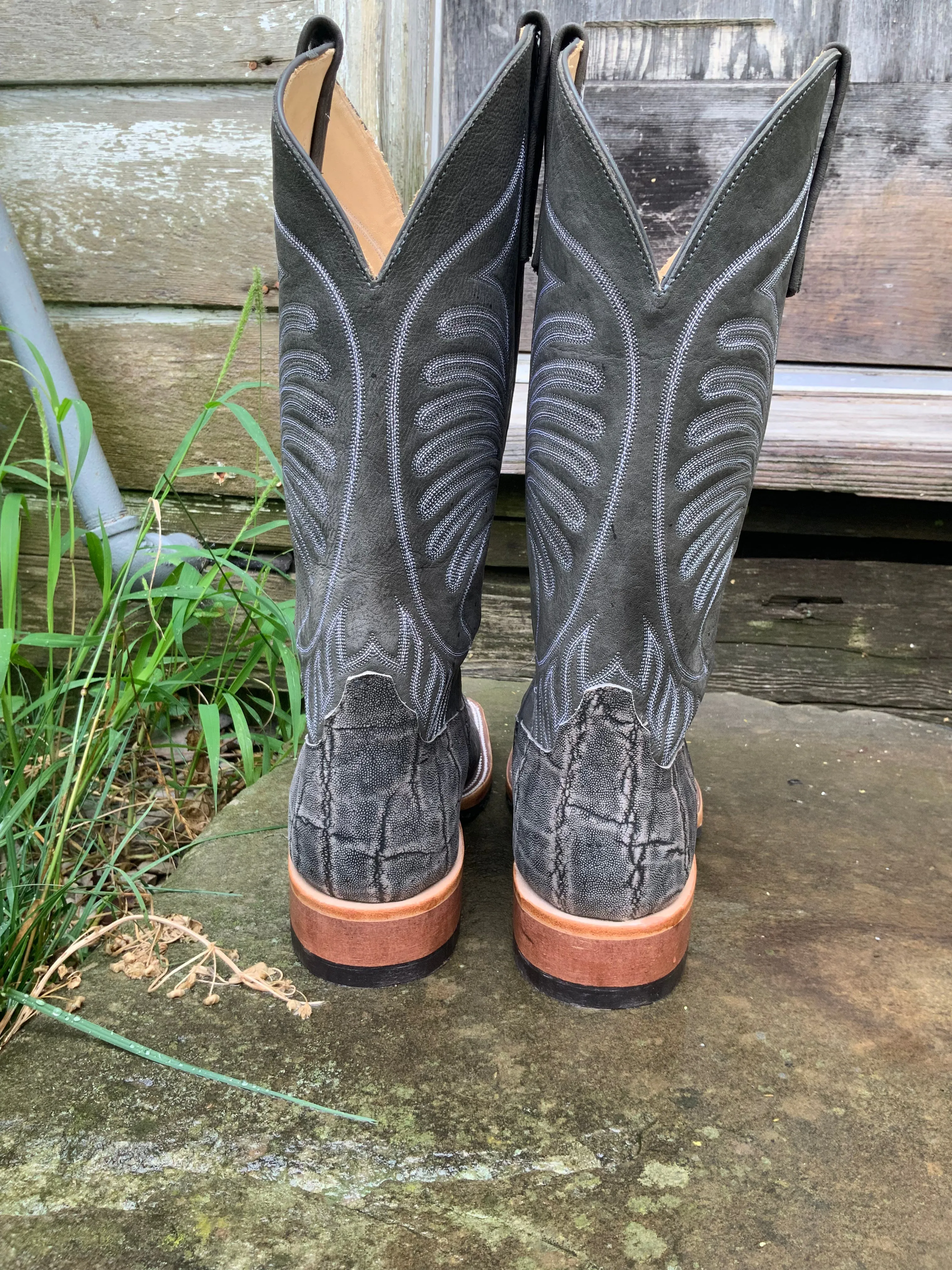 Anderson Bean Men's 13" Granite Safari Elephant Square Toe Cowboy Boots 335356