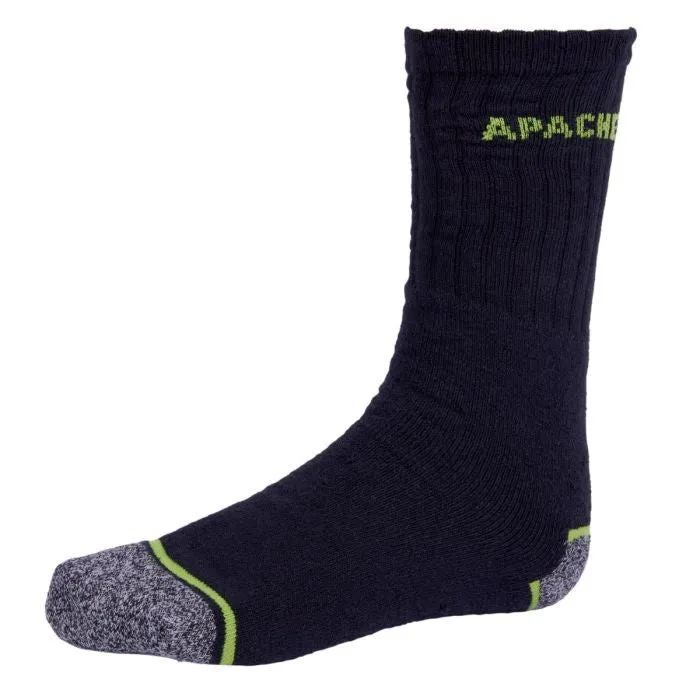 Apache 3 Pack Burlington Breathable Anti Bacterial Work Socks-BLACK