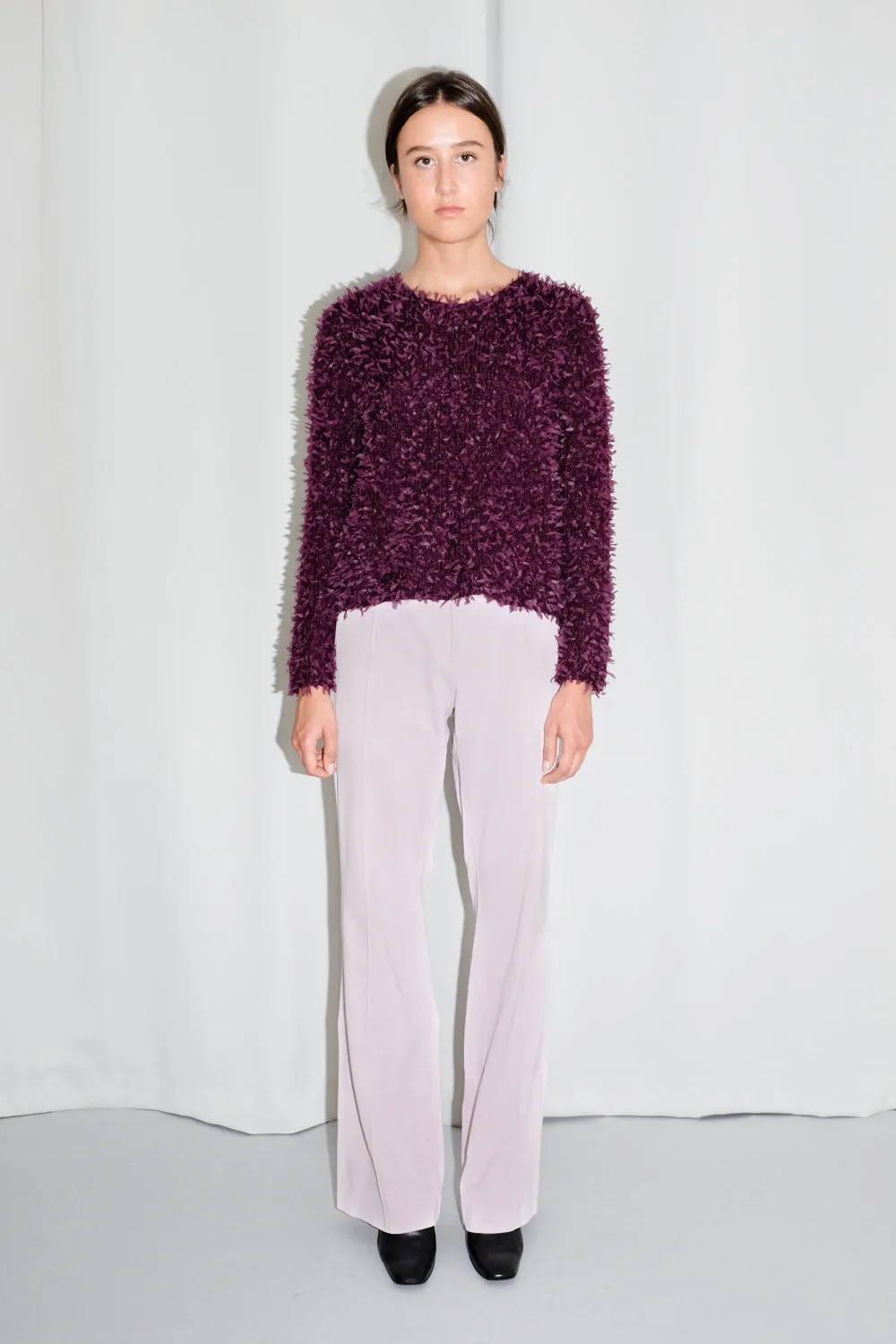 A.P.C. MARLENE PLEATED LONG LAVENDER ROSE PANTS