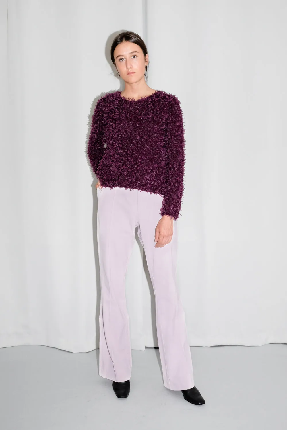 A.P.C. MARLENE PLEATED LONG LAVENDER ROSE PANTS