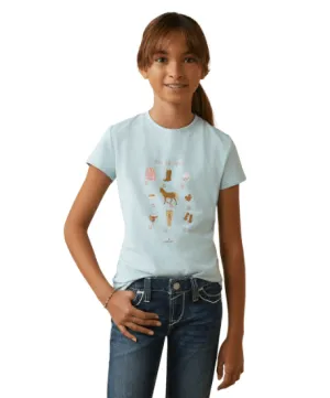 Ariat Girl's "Time To Show" Mosaic Blue Tee 10043739