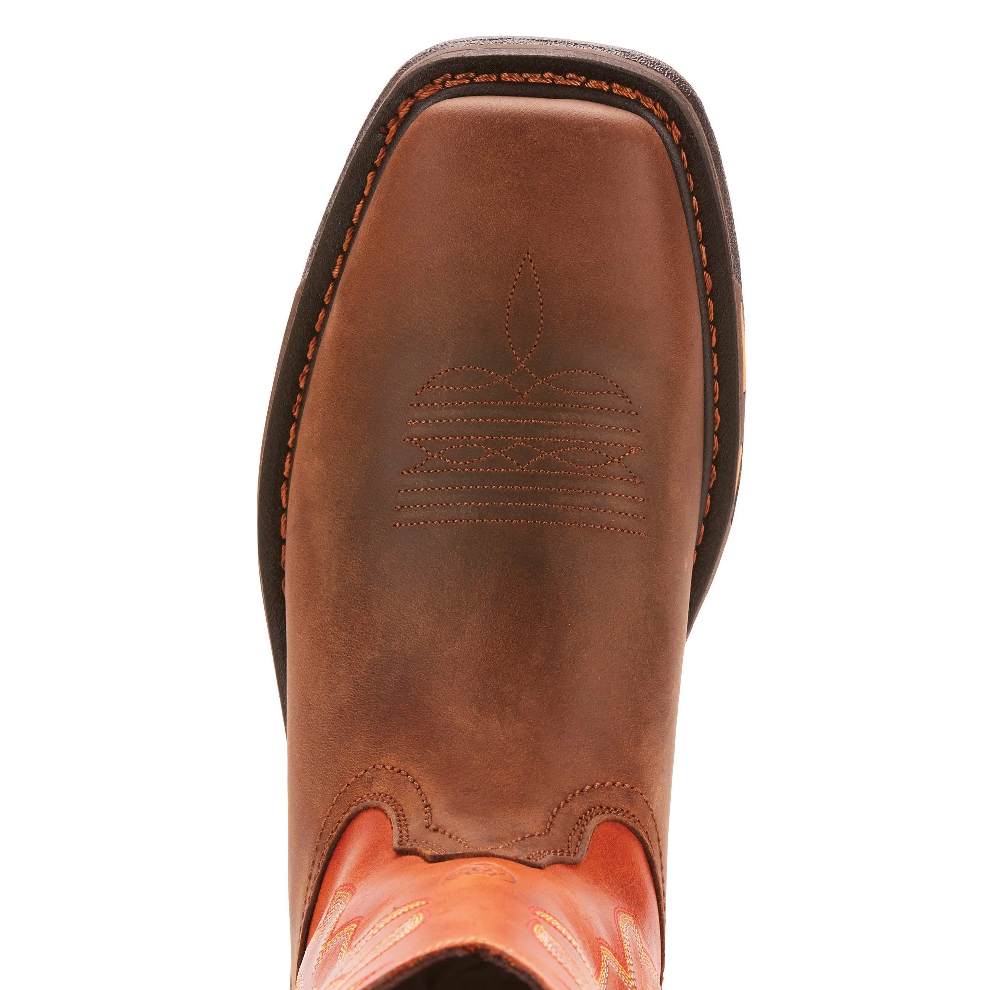 'Ariat' Men's 11" WorkHog Western Square Toe - Brown / Orange