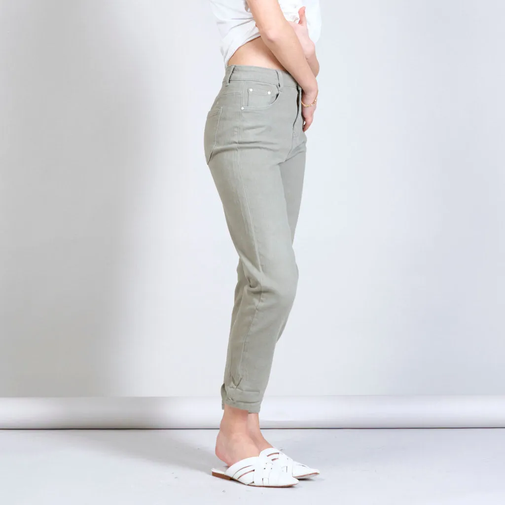 Army green highwaisted jeans wholesale