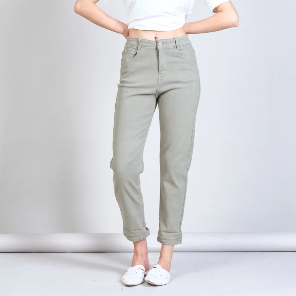 Army green highwaisted jeans wholesale