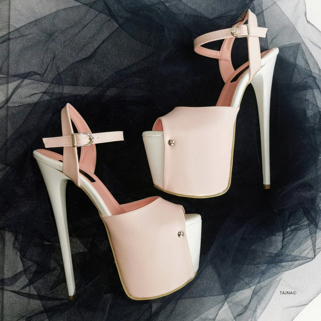 Baby Pink White Platform Sandals