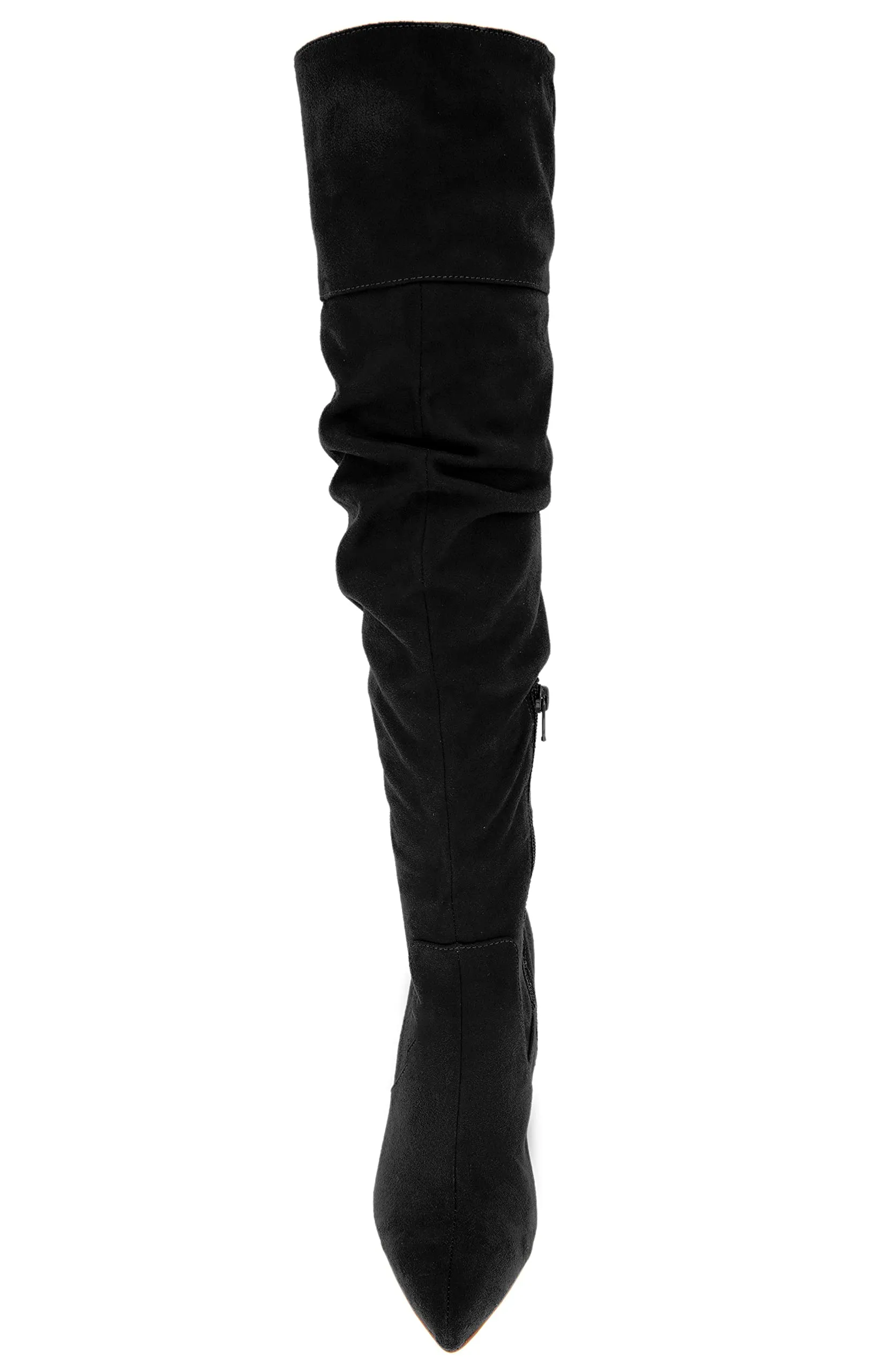 BCBGeneration Himani Black Suede Fashion Zip Stiletto Pointed Toe Knee High Boots