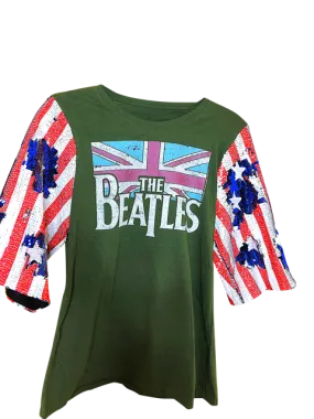 BEATLES Sequin Logo T Shirt