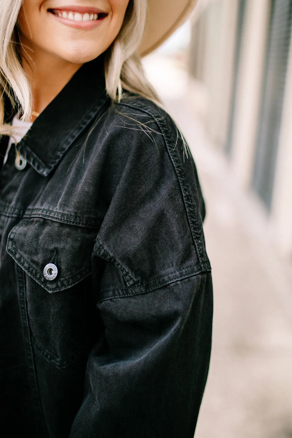 Becki Classic Black Denim Jacket | FINAL SALE