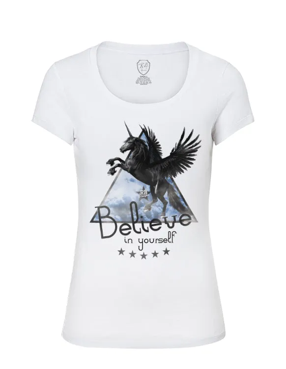 Believe in yourself Women's T-shirt Unicorn Graphic Tank Top WD01UB