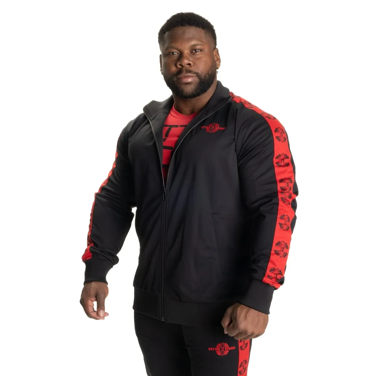 Better Bodies Bronx Track Jacket - Black/Red