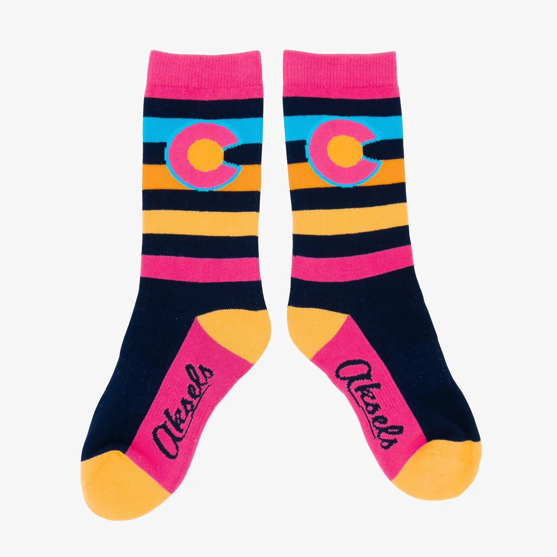 Big Kids Striped Colorado Flag Crew Socks