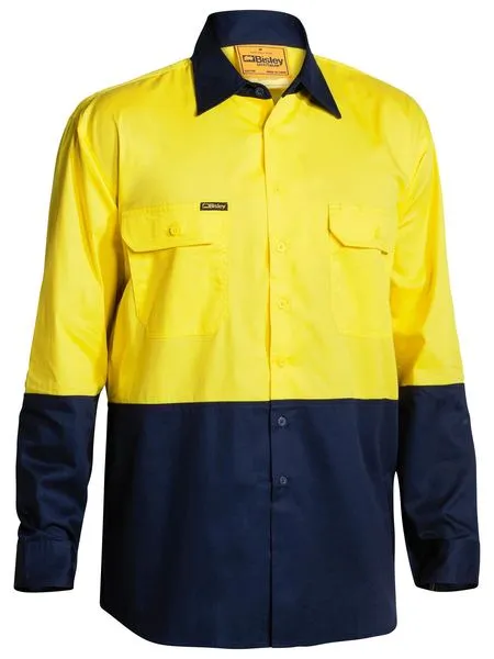 Bisley Hi Vis L/S Cool Lightweight Drill Shirt