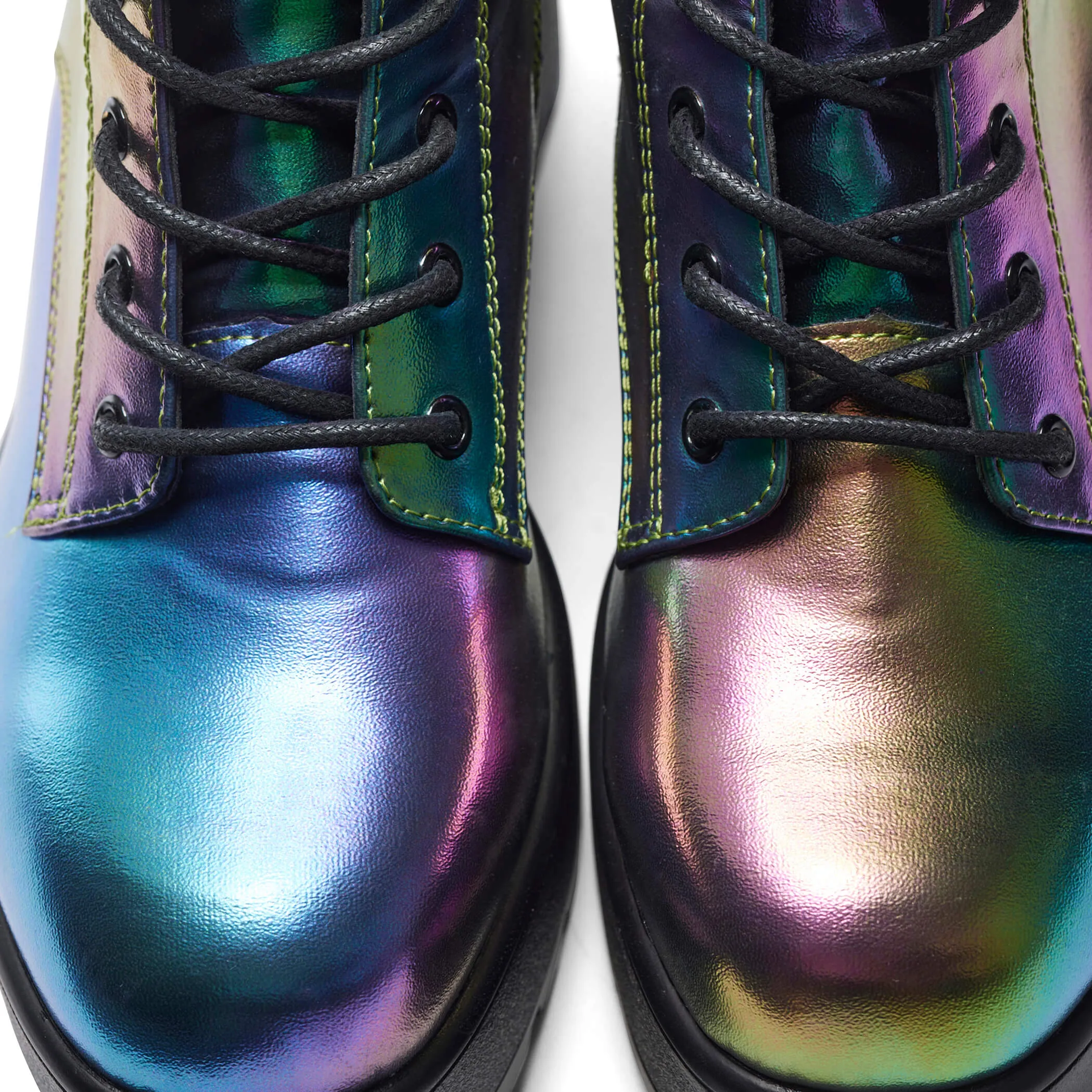 Rainbow Bismuth Platform Military Boots - Enhanced Durability