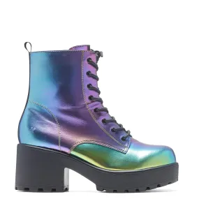 Rainbow Bismuth Platform Military Boots - Enhanced Durability