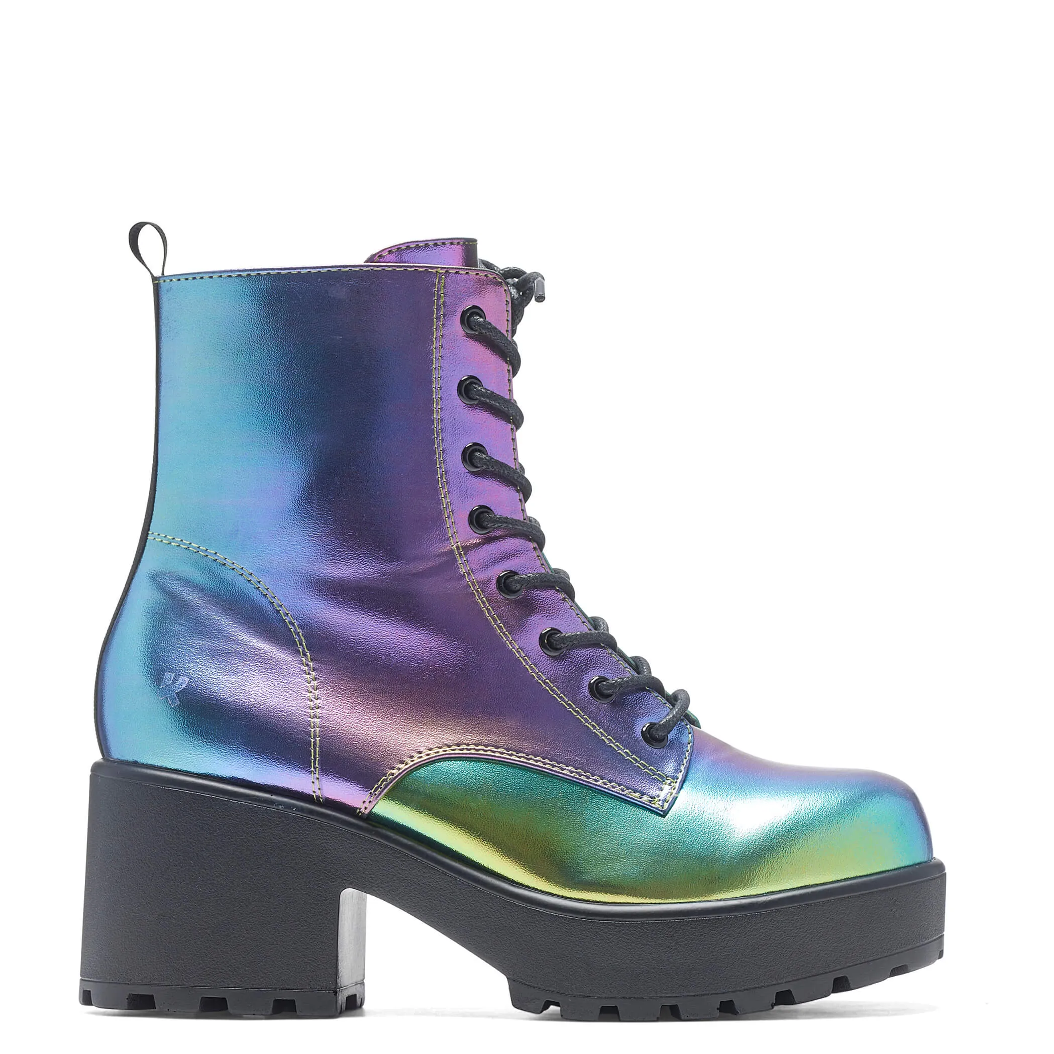 Rainbow Bismuth Platform Military Boots - Enhanced Durability