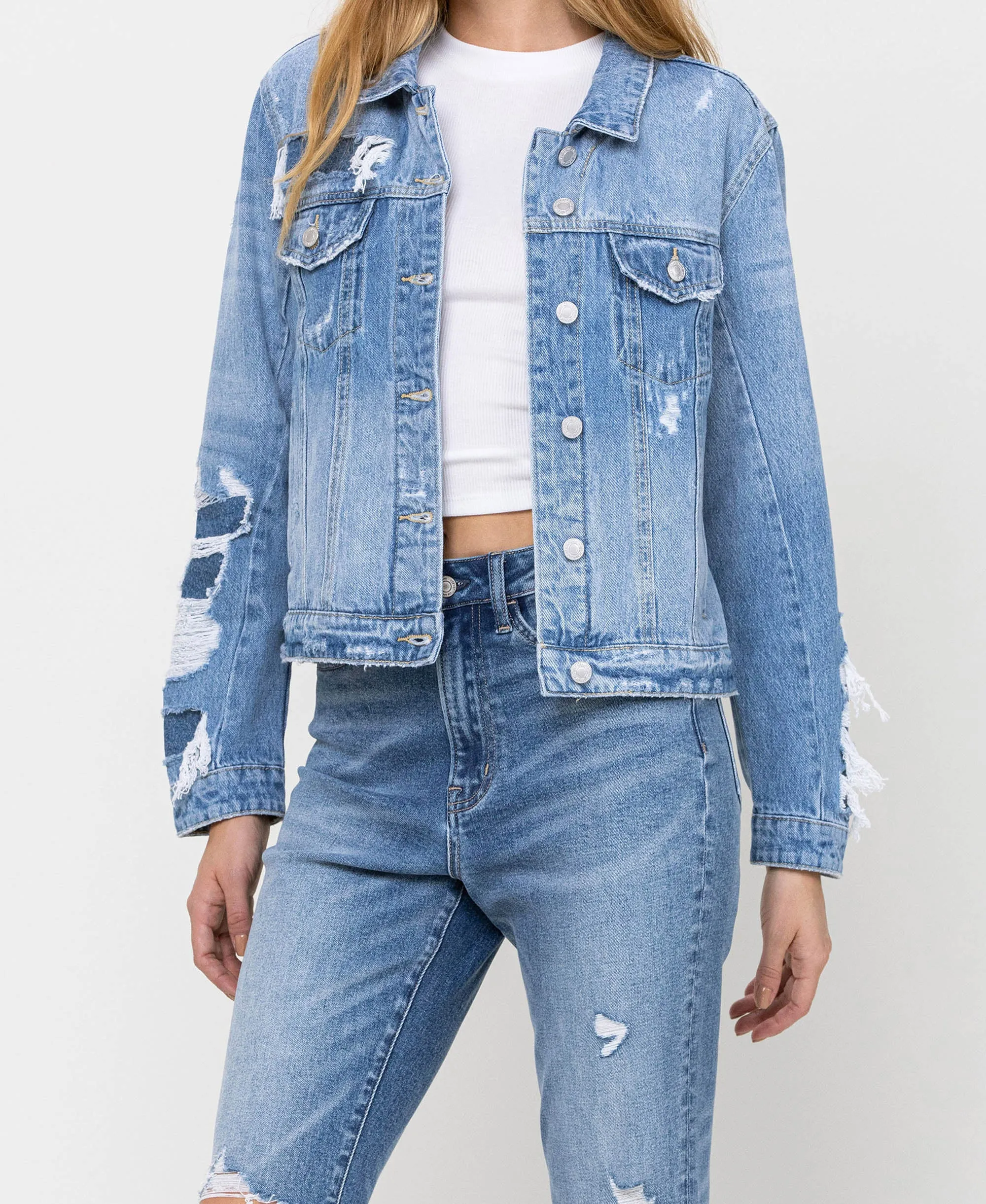 Blue Soul - Distressed Classic Denim Jacket