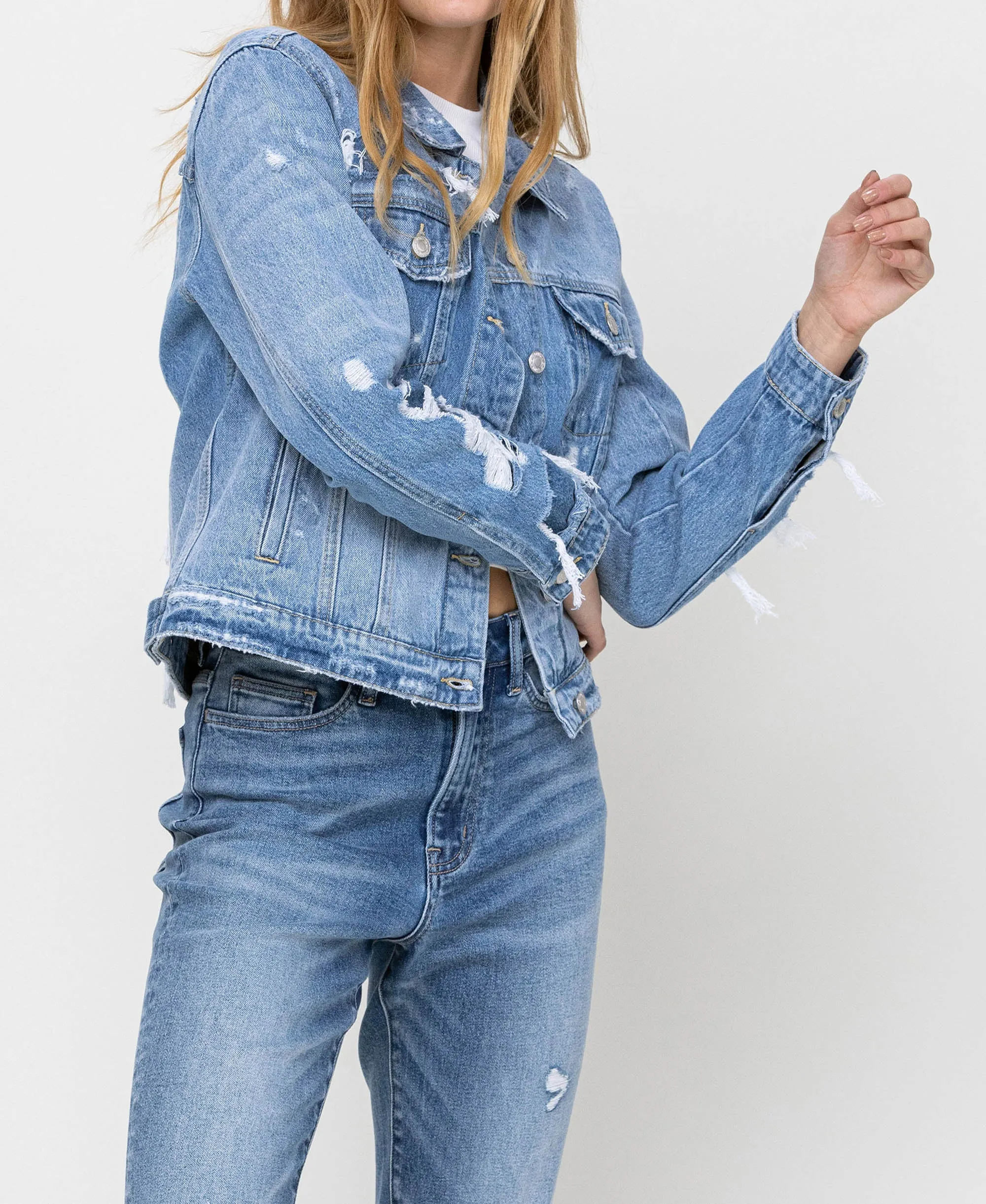 Blue Soul - Distressed Classic Denim Jacket