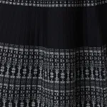 Border Print Knit High Waist Midi Skirt