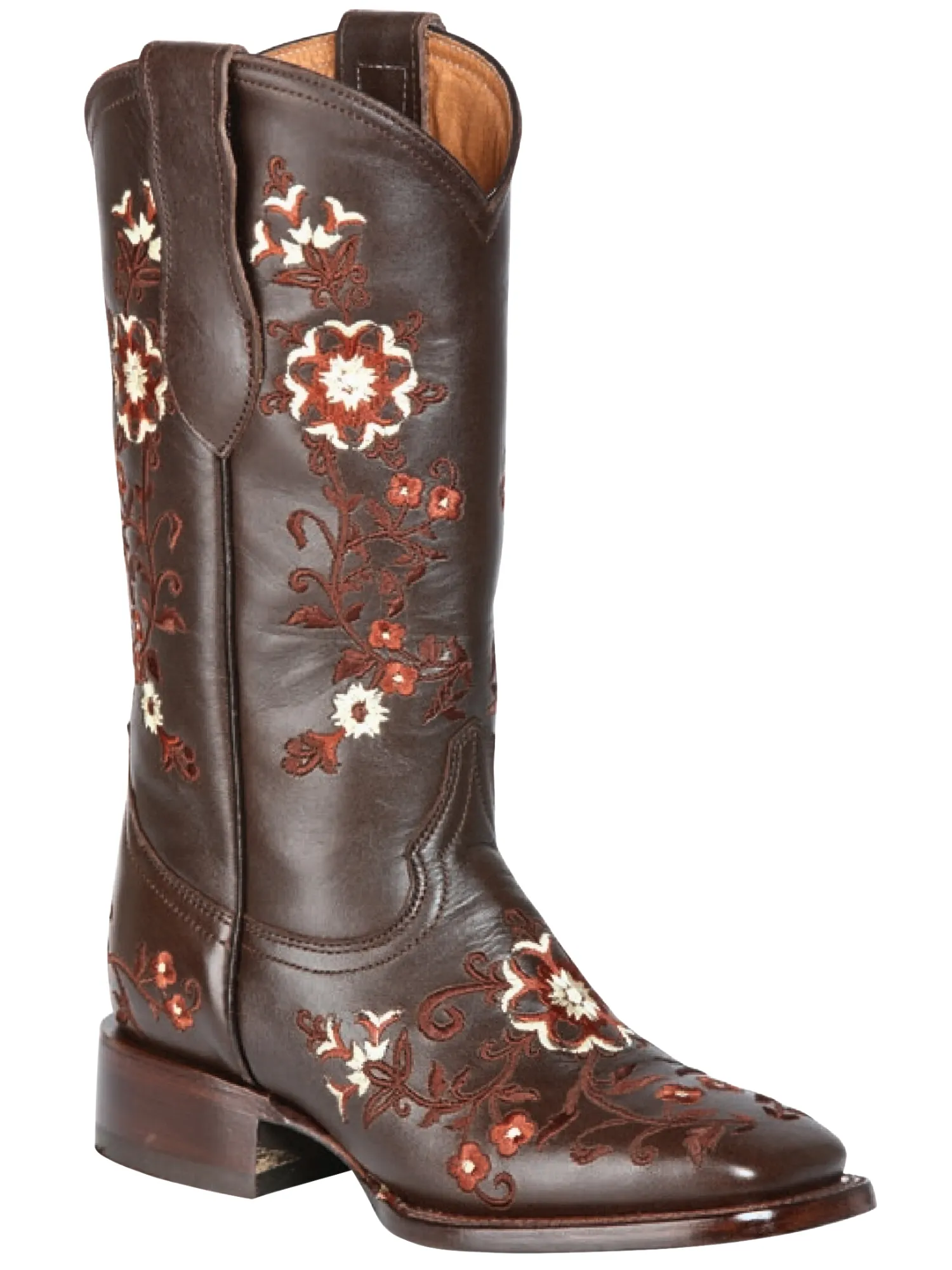 Botas Vaqueras Rodeo con Bordado de Flores de Piel Genuina para Mujer 'Jar Boots' - ID: 126444