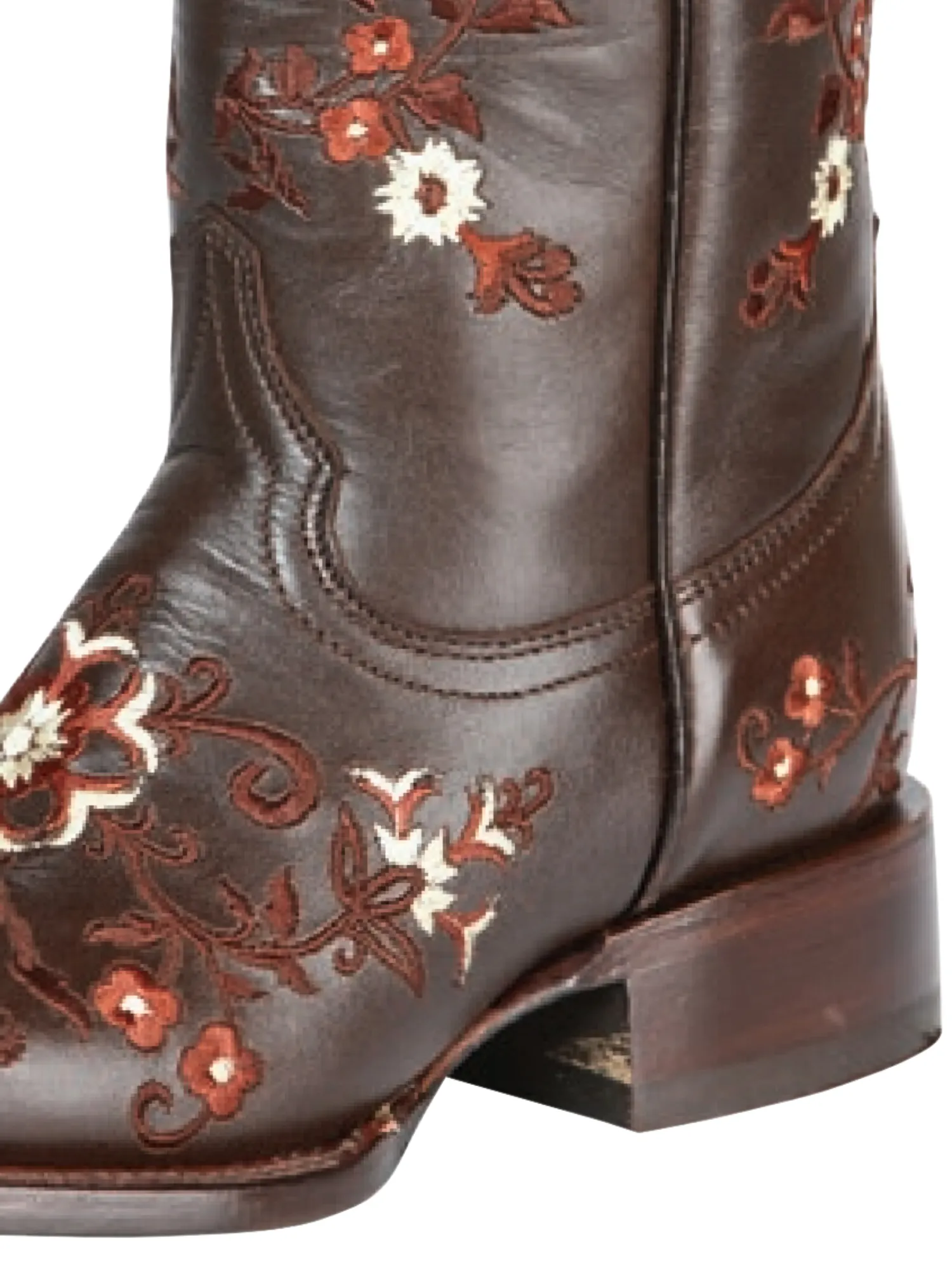 Botas Vaqueras Rodeo con Bordado de Flores de Piel Genuina para Mujer 'Jar Boots' - ID: 126444