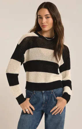 Broadbeach Stripe Sweater - Black