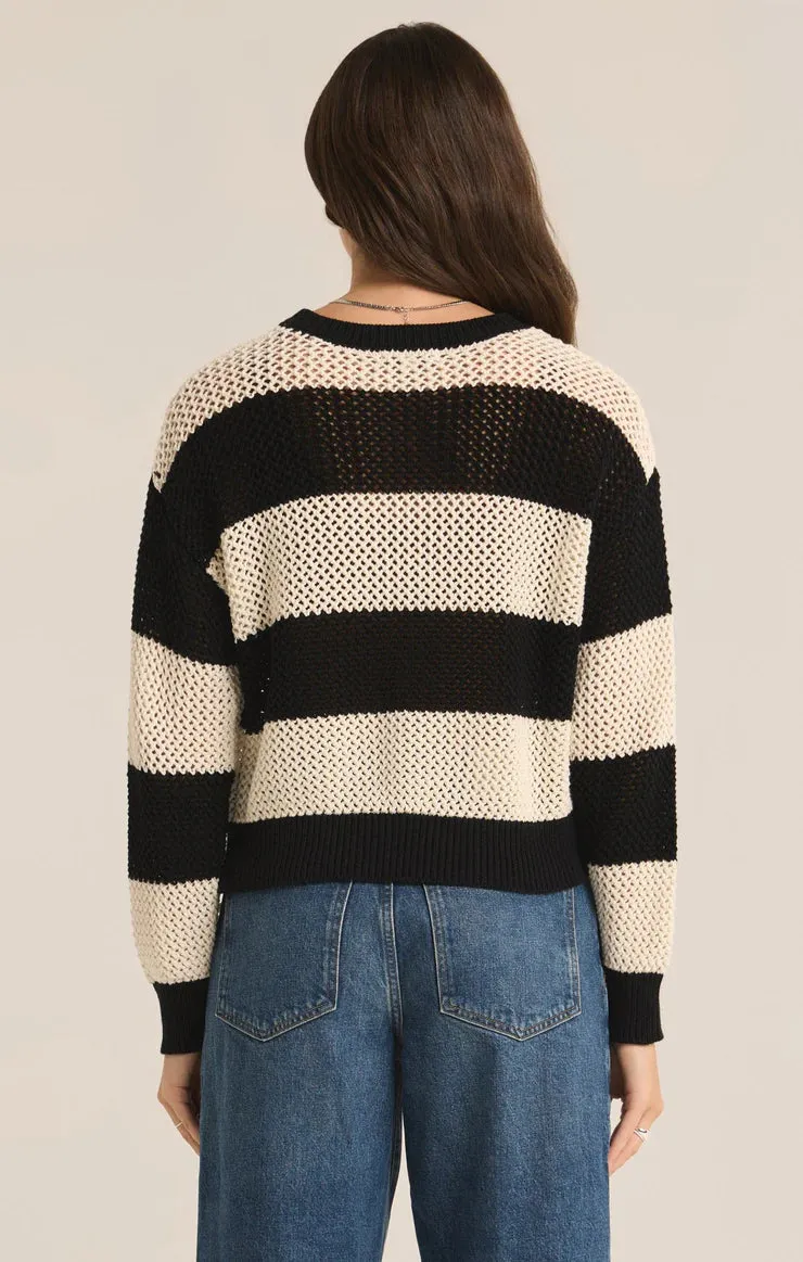 Broadbeach Stripe Sweater - Black