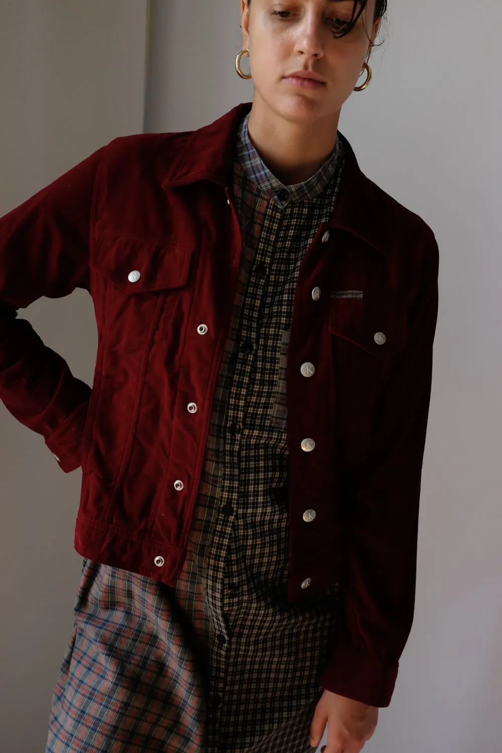 CALVIN KLEIN VINTAGE RED VELVET JACKET