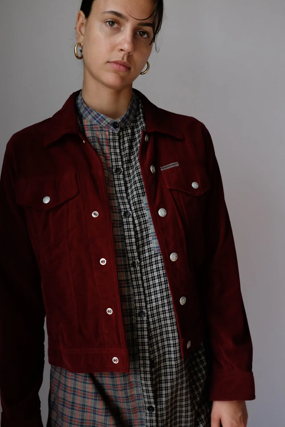 CALVIN KLEIN VINTAGE RED VELVET JACKET