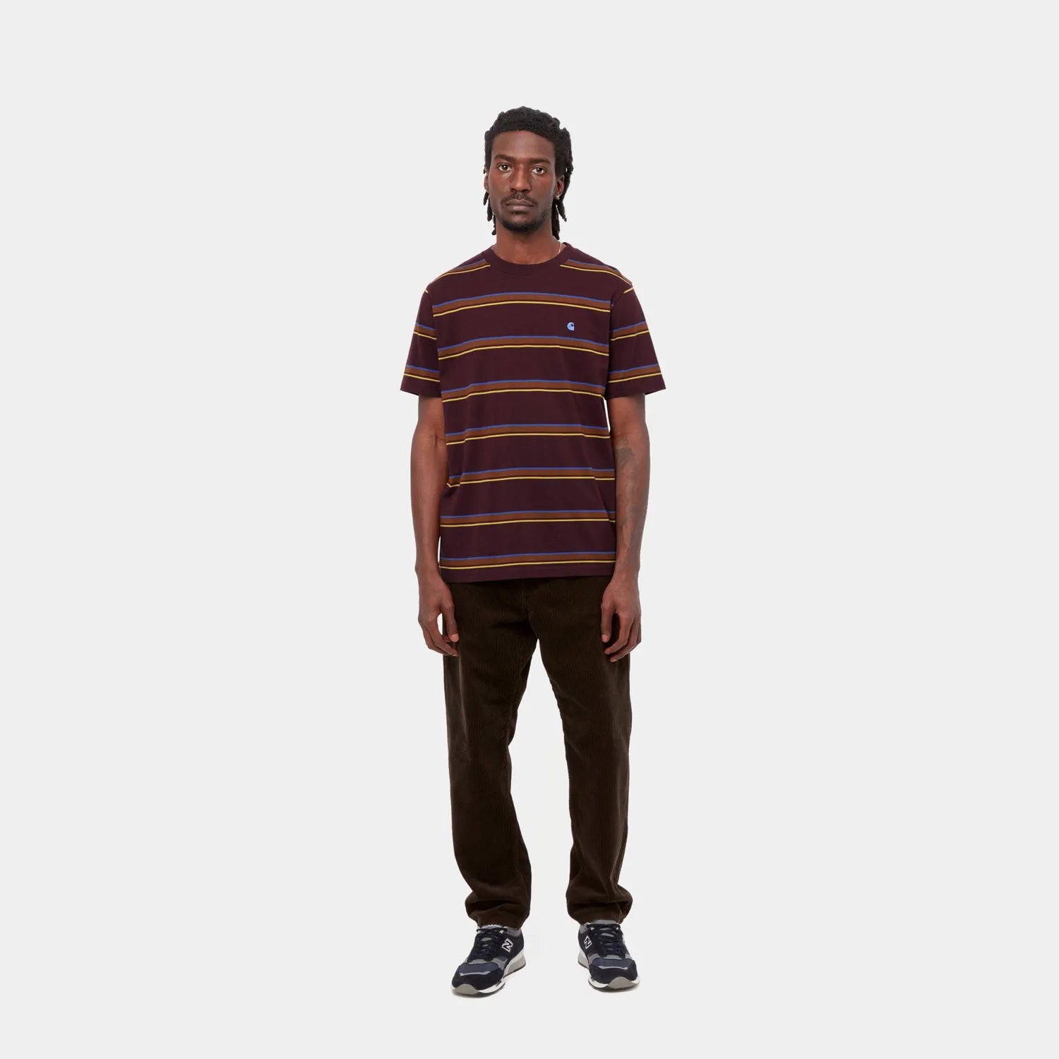 Carhartt S/S Kent Stripe T-Shirt - Wine