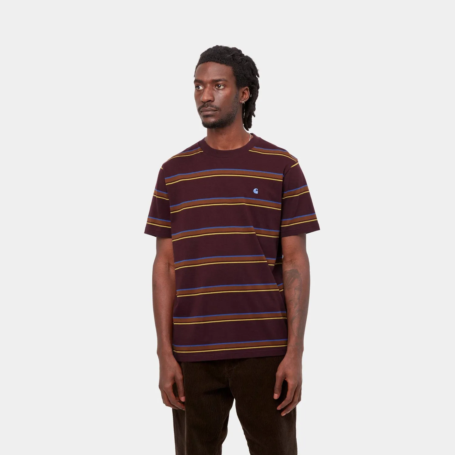 Carhartt S/S Kent Stripe T-Shirt - Wine