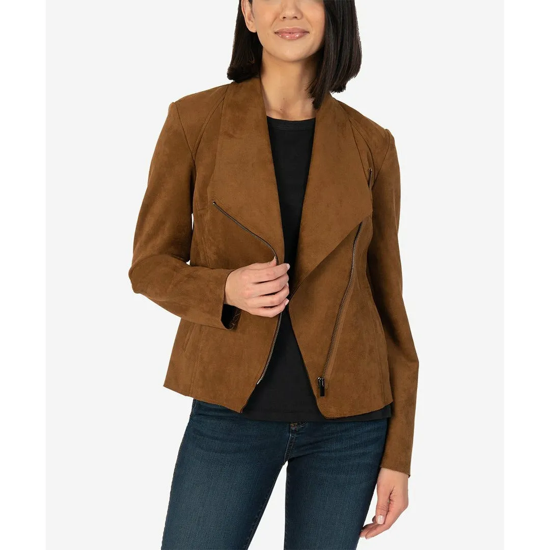 Carina Faux Suede Drape Jacket