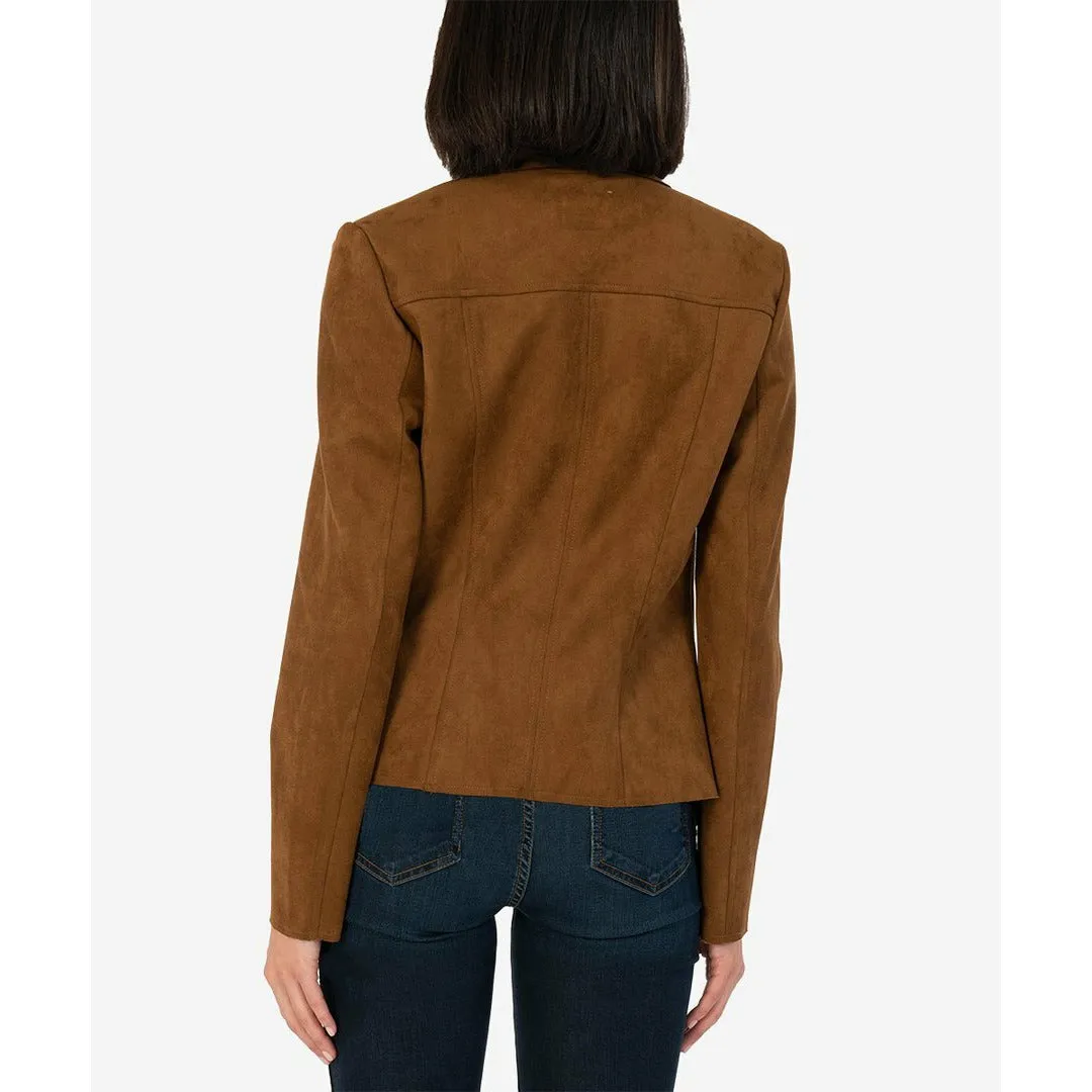 Carina Faux Suede Drape Jacket