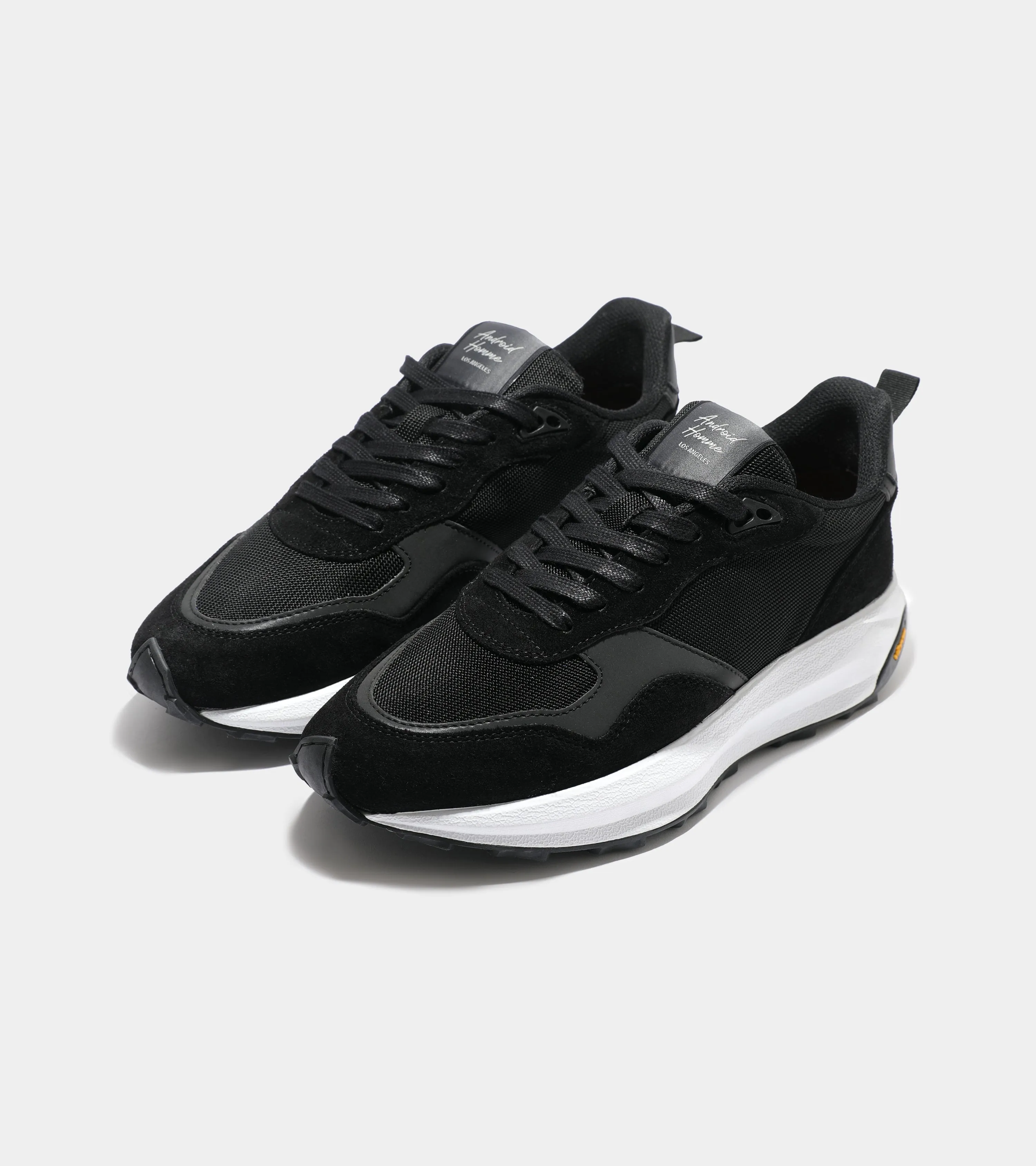 Black Suede Mesh Cascais Runner Sneakers | Model AHP234-49