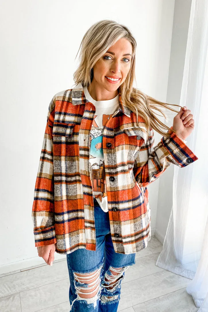 Charleston Rust Plaid Shacket