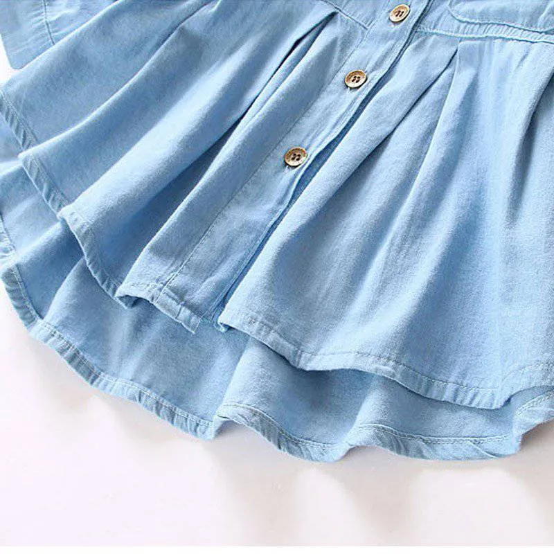 Children Long Sleeve Denim Girl Jean Blouses Clothing