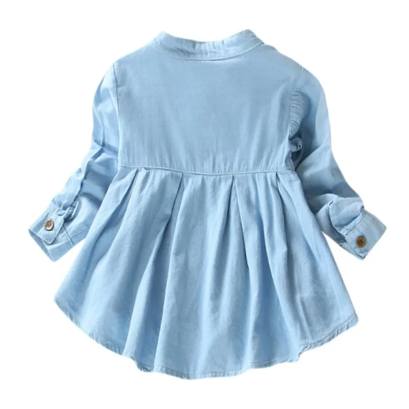 Children Long Sleeve Denim Girl Jean Blouses Clothing