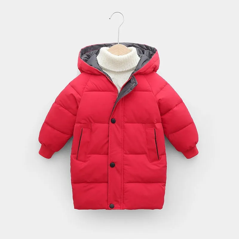 Children Long Warm Winter Jackets