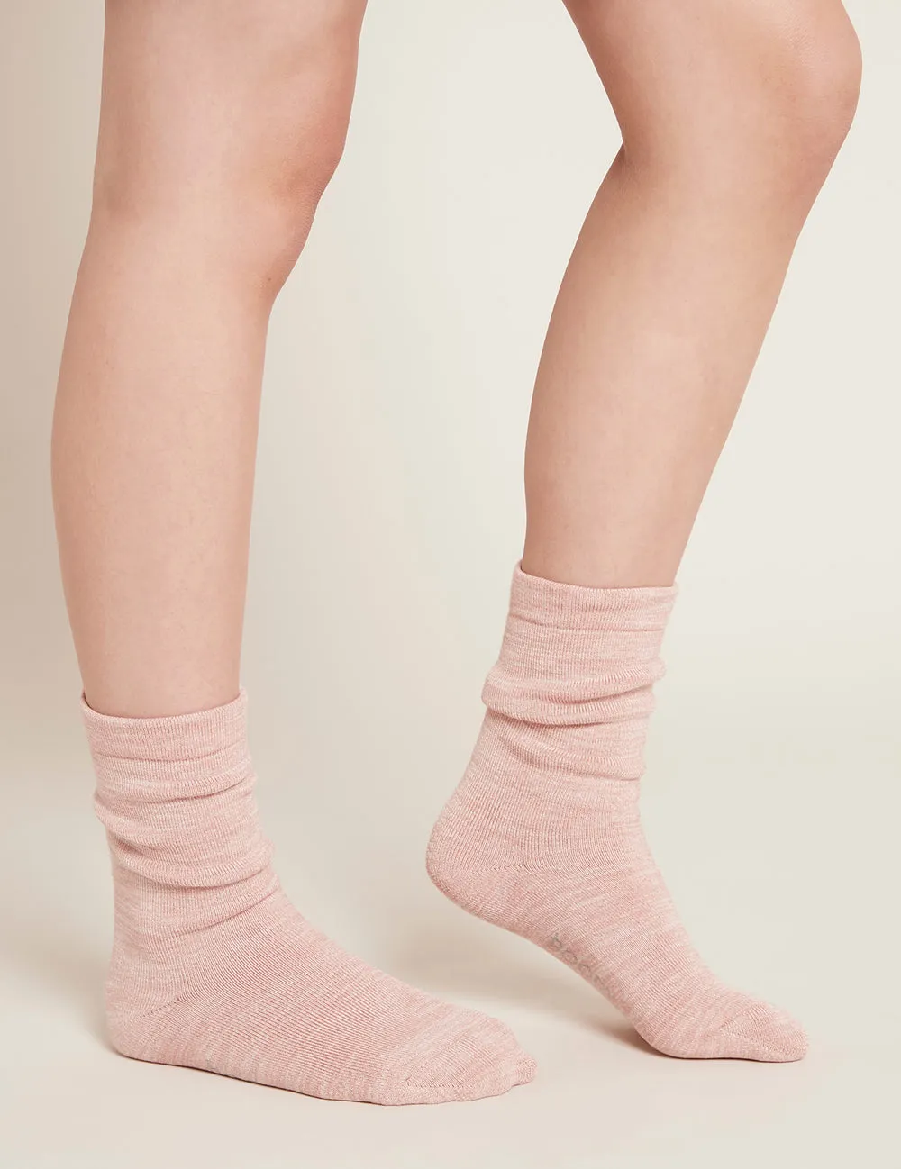 Chunky Bed Socks - Dusty Pink Marl