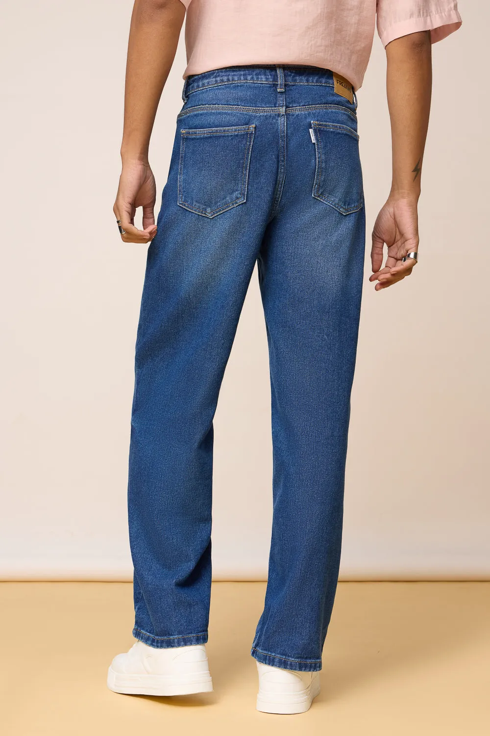 Classic Blue Men's Straight Jeans