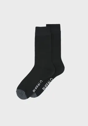 Classic Dress Socks With Grey Contrast Toe - BUMC001