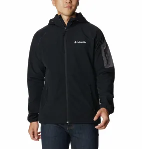 Columbia Mens Tall Heights Water Resistant Lightweight Hooded Softehell Jacket-BLACK