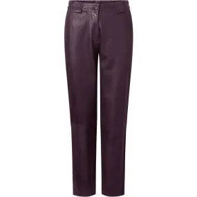 Cool Bianca suit pants in soft leather quality / 50686 - Dark Blossom