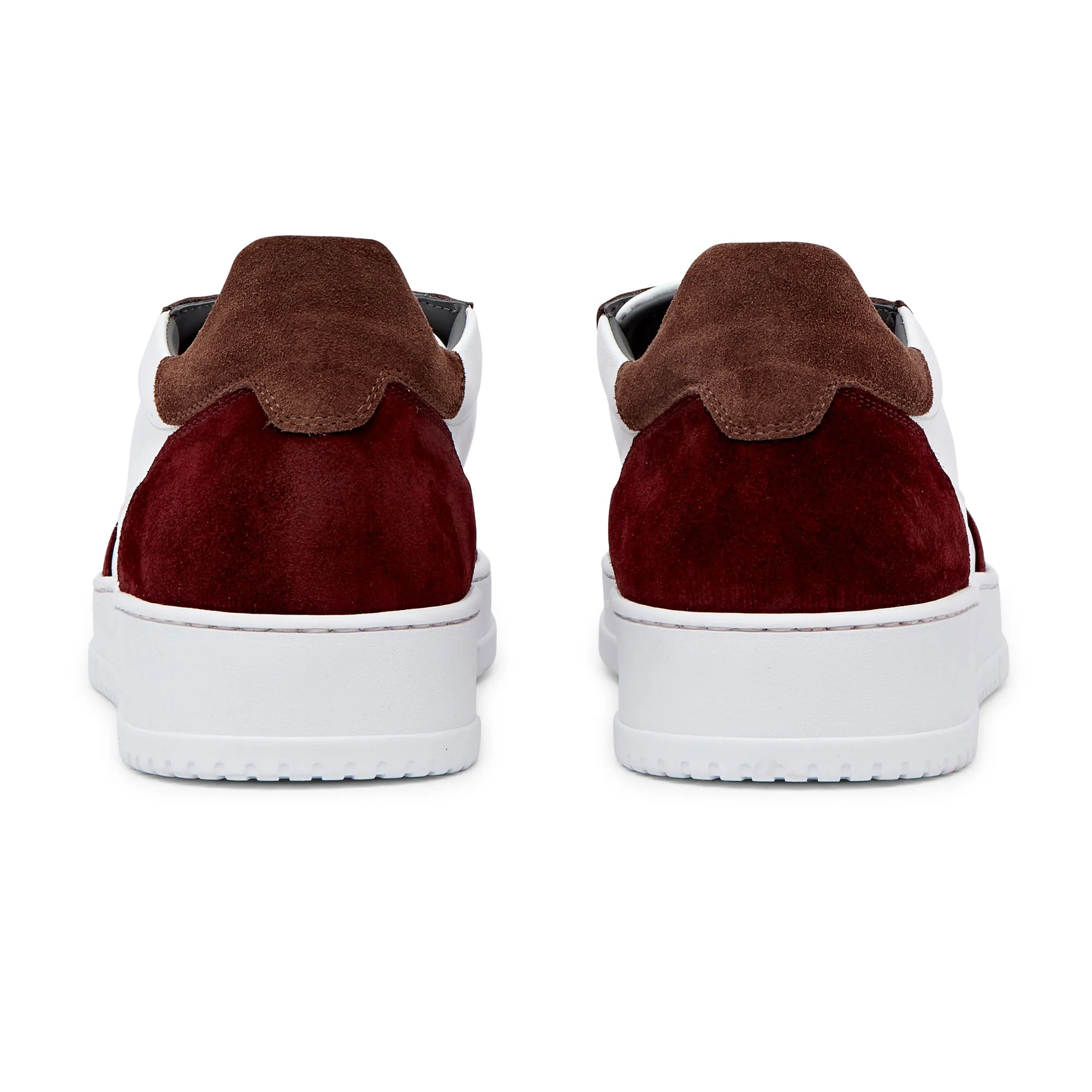 Corneliani Low Top Basket Sneaker (White & Bordeaux)