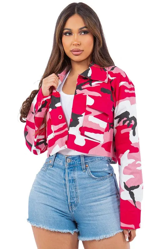 Cropped Cutie- Camouflage Crop Jacket