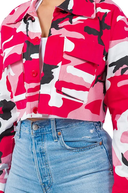 Cropped Cutie- Camouflage Crop Jacket